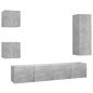 Preview: 5-tlg. TV-Schrank-Set Betongrau Holzwerkstoff