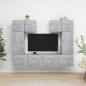 Preview: ARDEBO.de - 6-tlg. TV-Schrank-Set Betongrau Holzwerkstoff