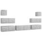 Preview: 7-tlg. TV-Schrank-Set Betongrau Holzwerkstoff