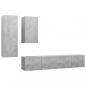 Preview: 4-tlg. TV-Schrank-Set Betongrau Holzwerkstoff