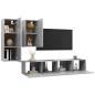 Preview: 4-tlg. TV-Schrank-Set Betongrau Holzwerkstoff