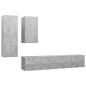 Preview: 4-tlg. TV-Schrank-Set Betongrau Holzwerkstoff