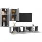 Preview: 4-tlg. TV-Schrank-Set Betongrau Holzwerkstoff