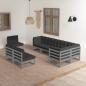 Preview: ARDEBO.de - 8-tlg. Garten-Lounge-Set mit Kissen Massivholz Kiefer