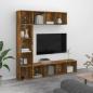 Preview: ARDEBO.de - 3-tlg. Bücherregal-/TV-Schrank-Set Räuchereiche 180x30x180 cm