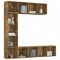 Preview: 3-tlg. Bücherregal-/TV-Schrank-Set Räuchereiche 180x30x180 cm