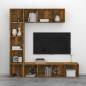 Preview: 3-tlg. Bücherregal-/TV-Schrank-Set Räuchereiche 180x30x180 cm