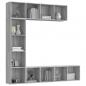Preview: 3-tlg. Bücherregal-/TV-Schrank-Set Grau Sonoma 180x30x180 cm