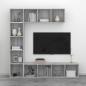 Preview: 3-tlg. Bücherregal-/TV-Schrank-Set Grau Sonoma 180x30x180 cm