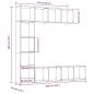 Preview: 3-tlg. Bücherregal-/TV-Schrank-Set Grau Sonoma 180x30x180 cm