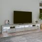 Preview: TV-Schrank mit LED-Leuchten Betongrau 260x36,5x40 cm