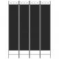 Preview: 4-tlg. Paravent Schwarz 160x220 cm Stoff