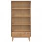 Preview: Bücherregal OTTA mit 2 Schubladen Braun Massivholz Kiefer