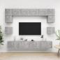 Preview: ARDEBO.de - 8-tlg. TV-Schrank-Set Betongrau Holzwerkstoff