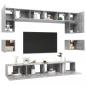 Preview: 8-tlg. TV-Schrank-Set Betongrau Holzwerkstoff