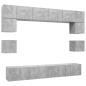 Preview: 8-tlg. TV-Schrank-Set Betongrau Holzwerkstoff