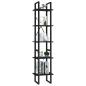 Preview: Bücherregal 5 Fächer Schwarz 40x30x175 cm Holzwerkstoff