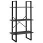 Preview: Bücherregal 5 Fächer Grau 60x30x175 cm Holzwerkstoff