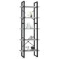 Preview: Bücherregal 5 Fächer Betongrau 60x30x175 cm Holzwerkstoff