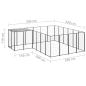 Preview: Hundezwinger Schwarz 8,47 m² Stahl   