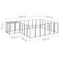 Preview: Hundezwinger Schwarz 12,1 m² Stahl