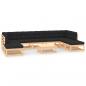Preview: ARDEBO.de - 10-tlg. Garten-Lounge-Set mit Kissen Massivholz Kiefer