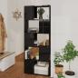 Preview: ARDEBO.de - Bücherregal Raumteiler Hochglanz-Schwarz 60x24x155 cm