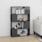 Preview: Bücherregal Raumteiler Hochglanz-Grau 80x24x124,5 cm
