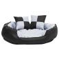 Preview: Wendbares & waschbares Hundekissen Grau und Schwarz 85x70x20 cm