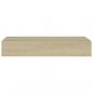 Preview: Wandregal mit Schublade Eichen-Optik 60x23,5x10 cm MDF