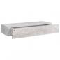 Preview: Wandregal mit Schublade Betongrau 60x23,5x10 cm MDF