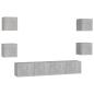 Preview: 6-tlg. TV-Schrank-Set Betongrau Holzwerkstoff