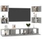 Preview: 6-tlg. TV-Schrank-Set Betongrau Holzwerkstoff