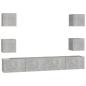 Preview: 6-tlg. TV-Schrank-Set Betongrau Holzwerkstoff