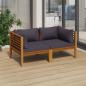 Preview: ARDEBO.de - 2-Sitzer-Gartensofa mit Kissen Massivholz Akazie