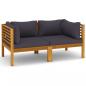 Preview: 2-Sitzer-Gartensofa mit Kissen Massivholz Akazie