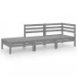 Preview: 3-tlg. Garten-Lounge-Set Grau Massivholz Kiefer