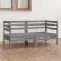 Preview: ARDEBO.de - 2-Sitzer-Gartensofa Grau Kiefer Massivholz