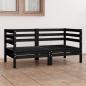 Preview: ARDEBO.de - 2-Sitzer-Gartensofa Schwarz Kiefer Massivholz