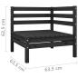 Preview: 2-Sitzer-Gartensofa Schwarz Kiefer Massivholz