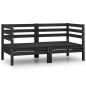 Preview: 2-Sitzer-Gartensofa Schwarz Kiefer Massivholz