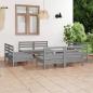 Preview: ARDEBO.de - 8-tlg. Garten-Lounge-Set Grau Kiefer Massivholz