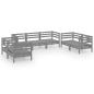 Preview: 7-tlg. Garten-Lounge-Set Grau Massivholz Kiefer