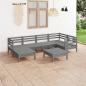 Preview: ARDEBO.de - 7-tlg. Garten-Lounge-Set Massivholz Kiefer Grau