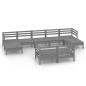 Preview: 9-tlg. Garten-Lounge-Set Grau Massivholz Kiefer