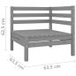 Preview: Garten-Ecksofa Grau Massivholz Kiefer