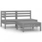Preview: ARDEBO.de - 3-tlg. Garten-Lounge-Set Massivholz Kiefer Grau