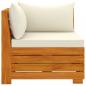 Preview: 2-tlg. Garten-Lounge-Set mit Kissen Massivholz Akazie