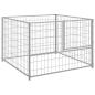 Preview: Hundezwinger Silbern 100x100x70 cm Stahl