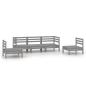 Preview: 5-tlg. Garten-Lounge-Set Grau Kiefer Massivholz